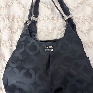 Coach Black Patterned Shoulder Bag